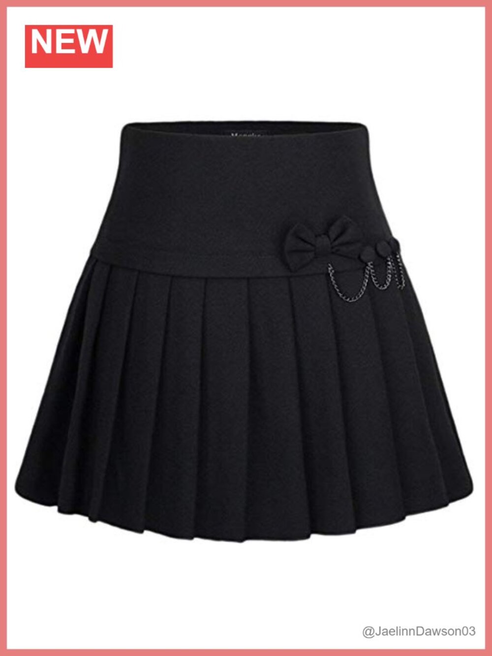 Wool Blend Plaid A-Line Pleated Skirt Side Zip Lace Hem
